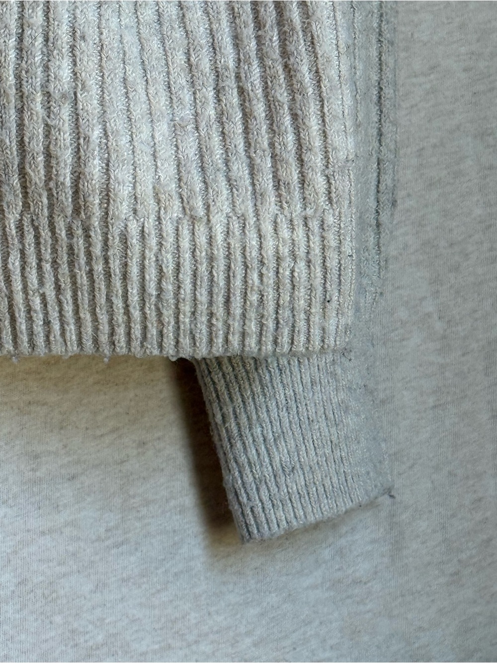 margot Neutral Cream Ribbed Crew Sweater - Picture 11 of 14